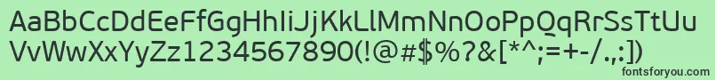 フォントPfbeausansproRegular – 緑の背景に黒い文字