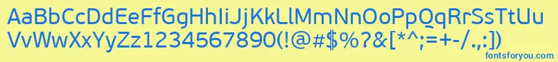PfbeausansproRegular Font – Blue Fonts on Yellow Background