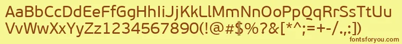 PfbeausansproRegular Font – Brown Fonts on Yellow Background