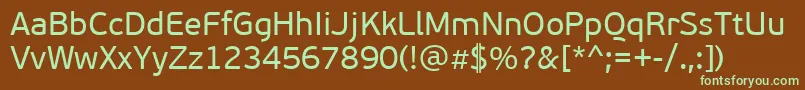 Czcionka PfbeausansproRegular – zielone czcionki na brązowym tle