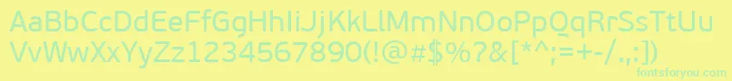 Fonte PfbeausansproRegular – fontes verdes em um fundo amarelo