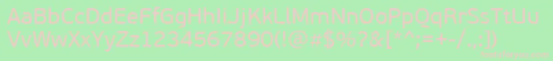 PfbeausansproRegular Font – Pink Fonts on Green Background