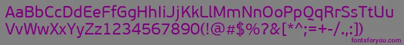 Police PfbeausansproRegular – polices violettes sur fond gris