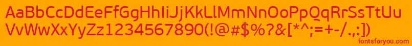 PfbeausansproRegular Font – Red Fonts on Orange Background