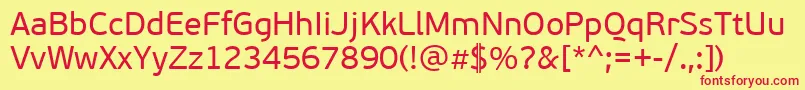 PfbeausansproRegular Font – Red Fonts on Yellow Background
