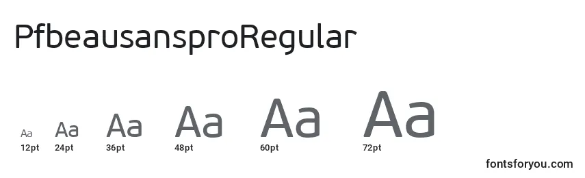 Размеры шрифта PfbeausansproRegular