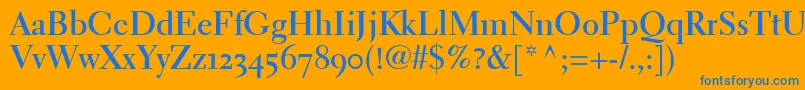 ElectraLhBoldOldstyleFigures Font – Blue Fonts on Orange Background