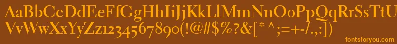 ElectraLhBoldOldstyleFigures Font – Orange Fonts on Brown Background