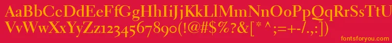 ElectraLhBoldOldstyleFigures Font – Orange Fonts on Red Background