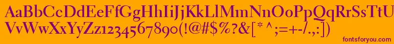 ElectraLhBoldOldstyleFigures Font – Purple Fonts on Orange Background