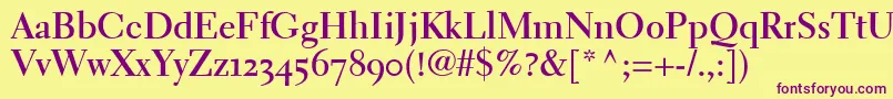 ElectraLhBoldOldstyleFigures Font – Purple Fonts on Yellow Background