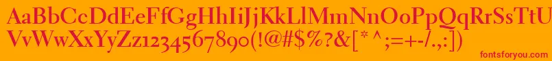 ElectraLhBoldOldstyleFigures Font – Red Fonts on Orange Background