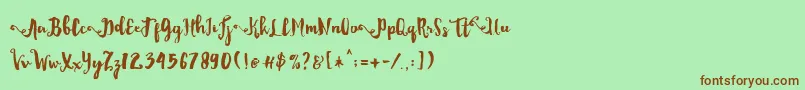Шрифт Dality – коричневые шрифты на зелёном фоне