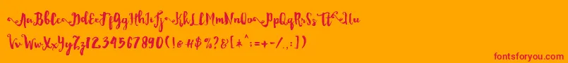 フォントDality – オレンジの背景に赤い文字