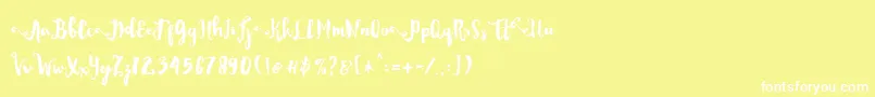 フォントDality – 黄色い背景に白い文字