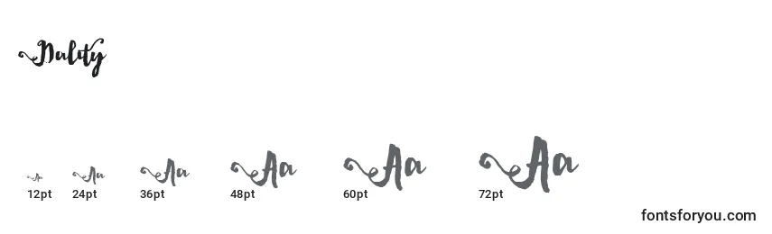 Dality Font Sizes