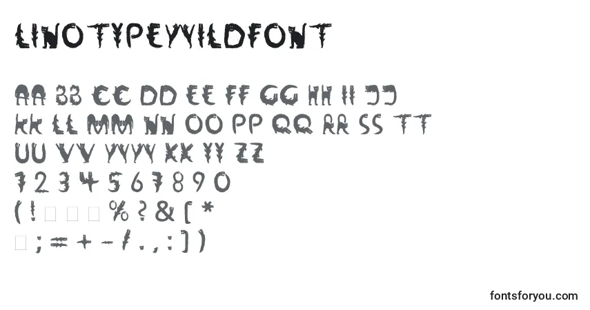 A fonte LinotypeWildfont – alfabeto, números, caracteres especiais