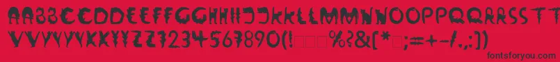 LinotypeWildfont-fontti – mustat fontit punaisella taustalla