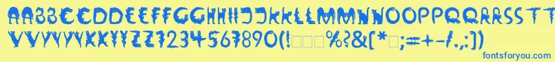 Czcionka LinotypeWildfont – niebieskie czcionki na żółtym tle