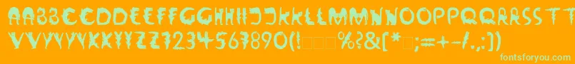 LinotypeWildfont Font – Green Fonts on Orange Background