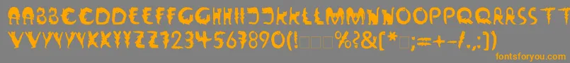 フォントLinotypeWildfont – オレンジの文字は灰色の背景にあります。
