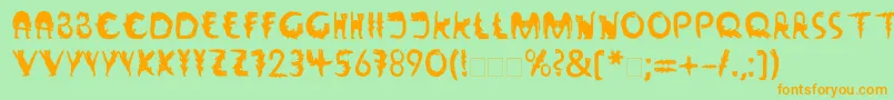 LinotypeWildfont Font – Orange Fonts on Green Background