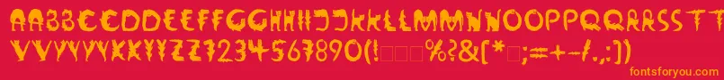 LinotypeWildfont Font – Orange Fonts on Red Background