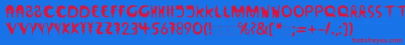 Шрифт LinotypeWildfont – красные шрифты на синем фоне