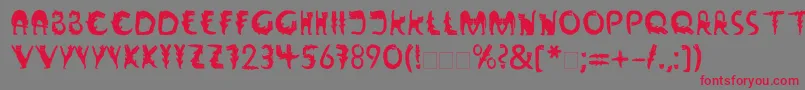フォントLinotypeWildfont – 赤い文字の灰色の背景