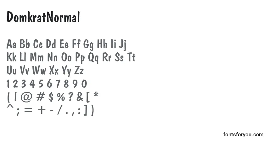 DomkratNormal-fontti – aakkoset, numerot, erikoismerkit
