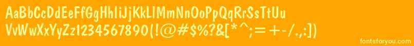 DomkratNormal Font – Yellow Fonts on Orange Background