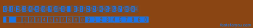 Digitsandpairsb Font – Blue Fonts on Brown Background