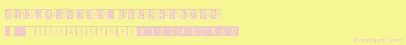 Digitsandpairsb-fontti – vaaleanpunaiset fontit keltaisella taustalla