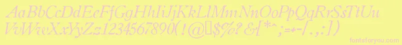 Oldsih Font – Pink Fonts on Yellow Background