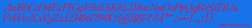 Oldsih Font – Red Fonts on Blue Background