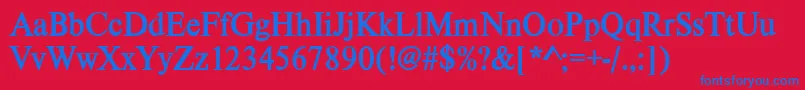 VietnamesetimessskBold Font – Blue Fonts on Red Background