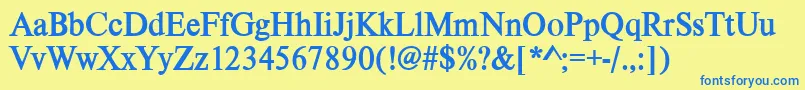 VietnamesetimessskBold Font – Blue Fonts on Yellow Background