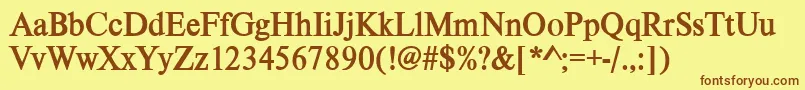 VietnamesetimessskBold Font – Brown Fonts on Yellow Background