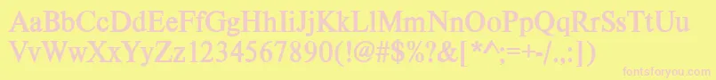 VietnamesetimessskBold Font – Pink Fonts on Yellow Background