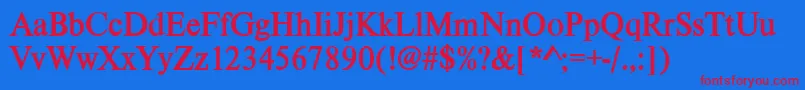 VietnamesetimessskBold Font – Red Fonts on Blue Background