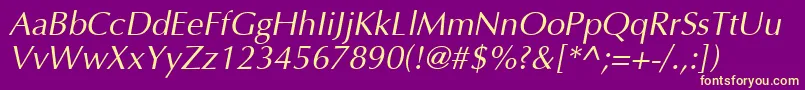 AgoptimacyrOblique Font – Yellow Fonts on Purple Background