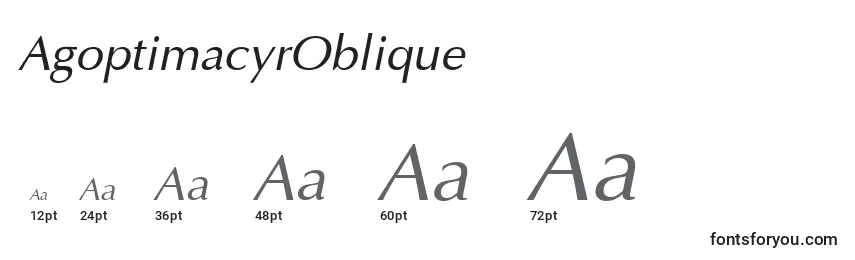 Размеры шрифта AgoptimacyrOblique