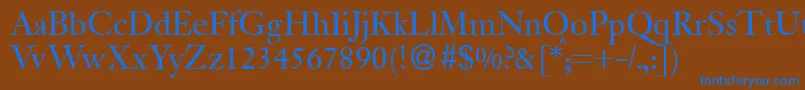 JanadbNormal Font – Blue Fonts on Brown Background