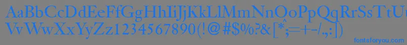 フォントJanadbNormal – 灰色の背景に青い文字