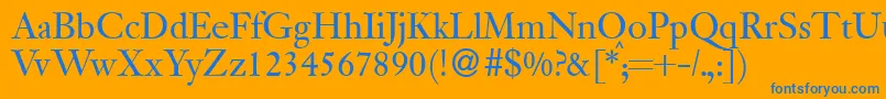 JanadbNormal Font – Blue Fonts on Orange Background