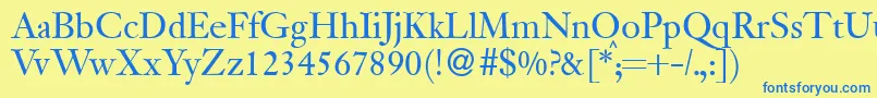 JanadbNormal Font – Blue Fonts on Yellow Background