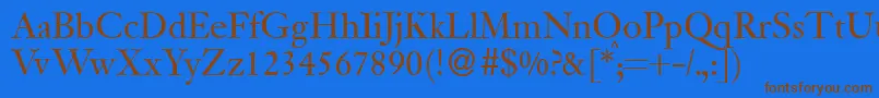 JanadbNormal Font – Brown Fonts on Blue Background
