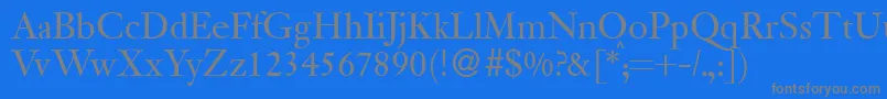 フォントJanadbNormal – 青い背景に灰色の文字