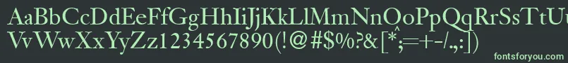 フォントJanadbNormal – 黒い背景に緑の文字