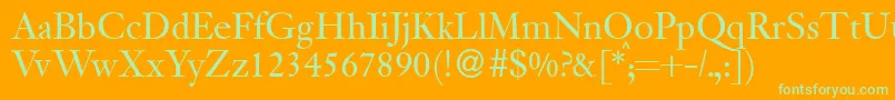 JanadbNormal Font – Green Fonts on Orange Background